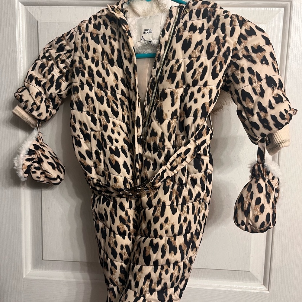 River Island Leopard Print Infant Snowsuit